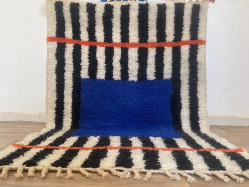Alfombra marroquí / Alfombra de lana pura hecha a mano de 1,4/2,6 m – Aime Té, vloerkleden en tapijten, Wool