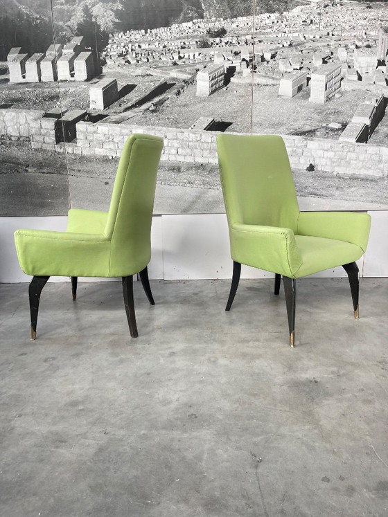 Sedie italiane di design moderno di metà secolo degli anni '60 di Melchiorre Bega – Poltrone, Textile, Wood (photo 3 of 6)
