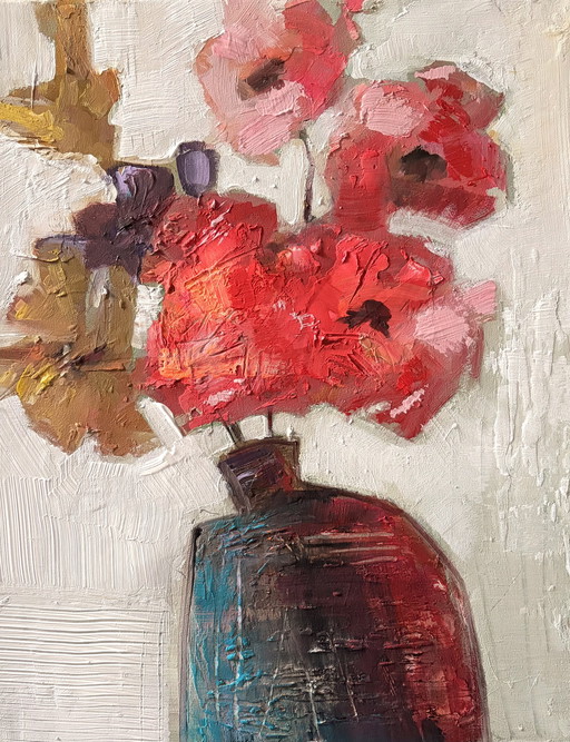 Abstract flowers in vase