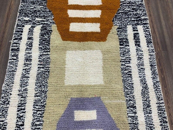 Alfombra tradicional artesanal de pura lana, tamaño 150 x 350 cm. – Aime Té, Wool (photo 8 of 10)