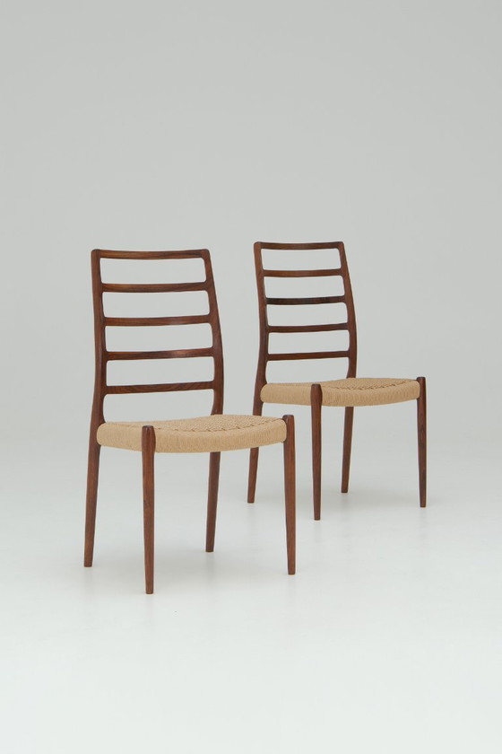 Image 1 of Set van 8 eetkamerstoelen 'Model nr. 82' - Niels O. Møller