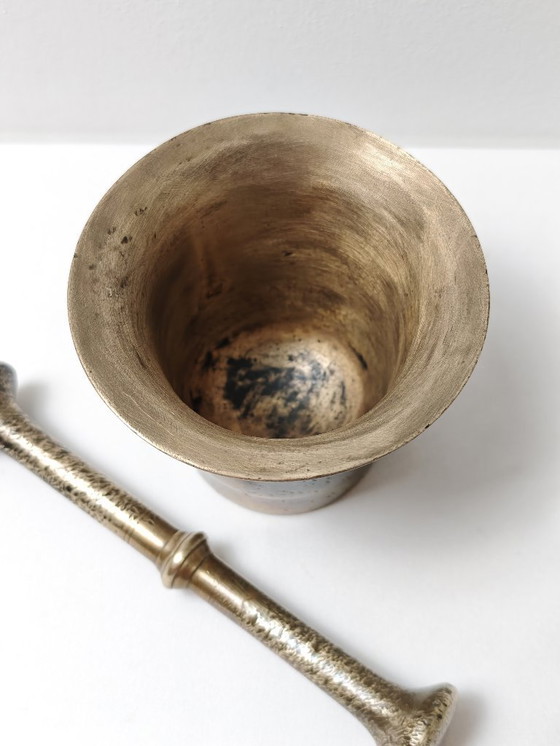 Image 1 of Antique Bronze Mortar and Pestle