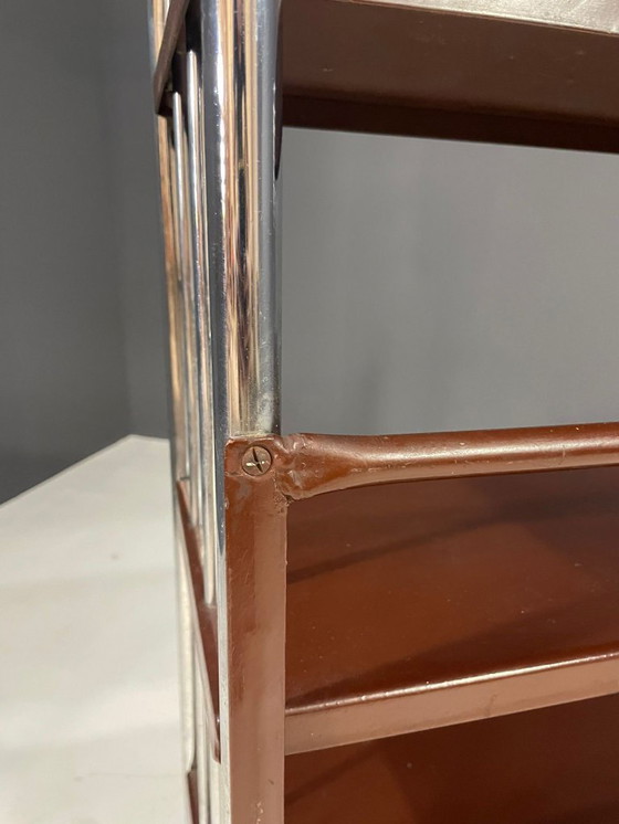 Image 1 of Étagère Bauhaus en acier plié et en tôle chromée, Europe, années 1930