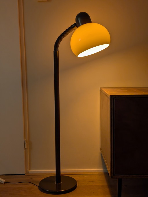 Lampada da terra a forma di fungo in stile Mid-Century Modern Space Age di Hala Zeist, colore marrone.