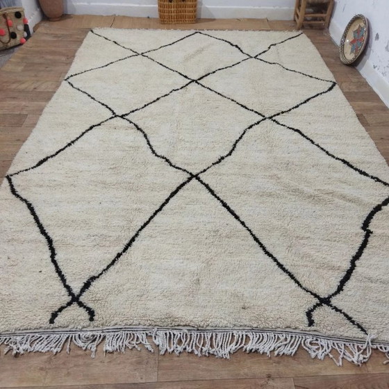Image 1 of Tappeto Beni Ouarain autentico XXL – Pezzo unico in lana annodato a mano (330 × 226 cm)