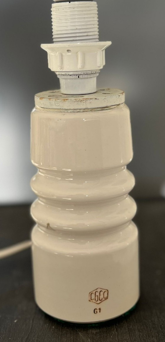 Image 1 of Zeldzame vintage CGEC keramische industriële lamp (1961) – 1,3 kg, uniek design