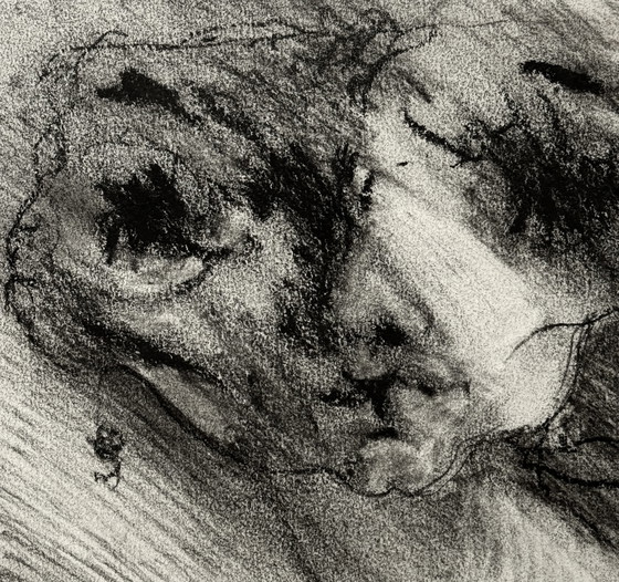 Image 1 of Robert Detheux - Magnifique portrait surréaliste - Vendu encadré 