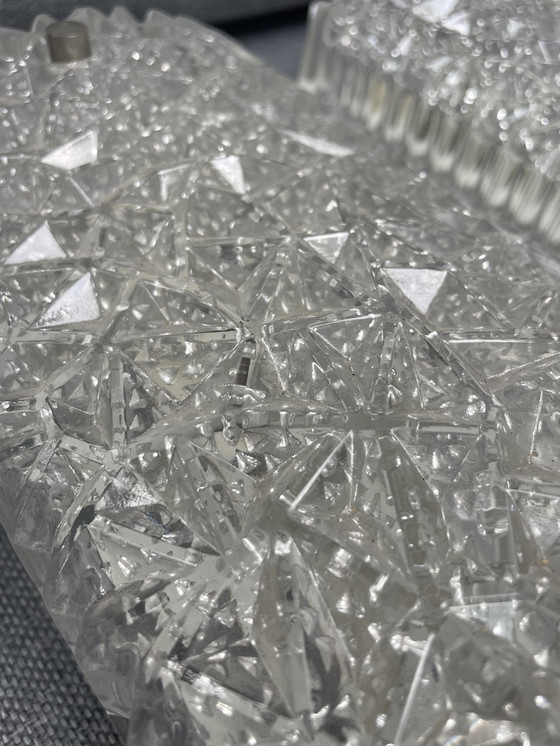 Image 1 of 2 vintage BUR wandlampen ijsglas kristal