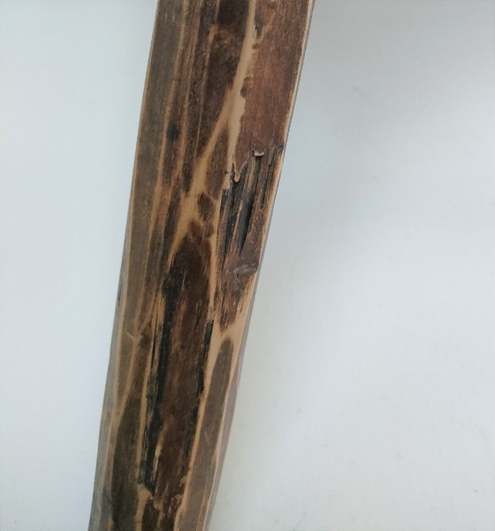 Image 1 of sgabello treppiede, stile arte popolare, legno massello