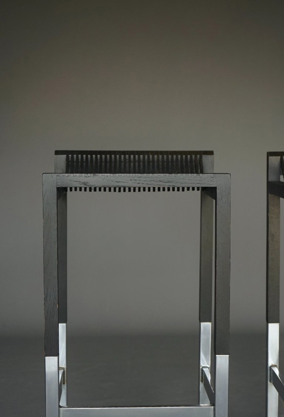 Minimalist Bar Stools by Ruud Jan Kokke, 1980s. Set of 2 – Barstools, Metal (photo 6 of 20)