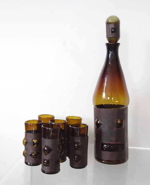 vintage Mid Century Felipe Derflingher glaswerk brutaliste stijl Mexique