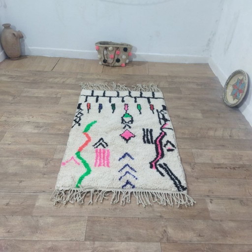 Authentiek Marokkaans Azilal Berber tapijt – Natuurlijke wol – 150 x 100 cm