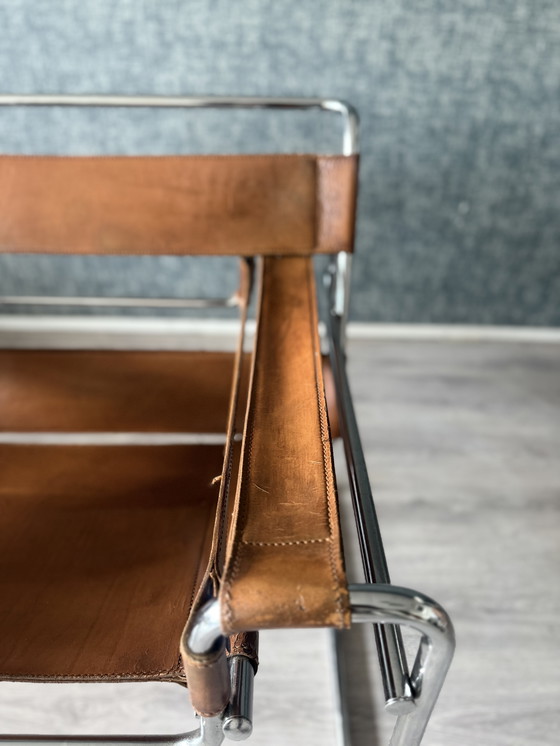 Image 1 of Sedia vintage "Wassily", pelle color cognac, Italia, anni '70