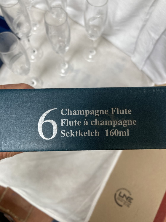 Image 1 of 6 kristallen champagneglazen Tsjechië 90'S