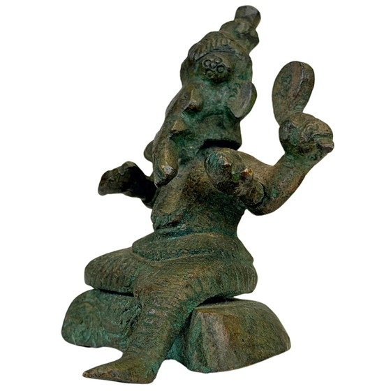 Antique Indian Bronze Ganesha Travel Statue – 18th–19th Century – Sculpture (photo 8 of 9)