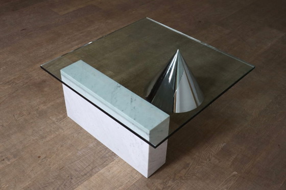 Lella And Massimo Vignelli Kono Table basse pour Casigliani, Italie, vers 1984 – Tables basses, Glass, Marble (photo 3 of 11)