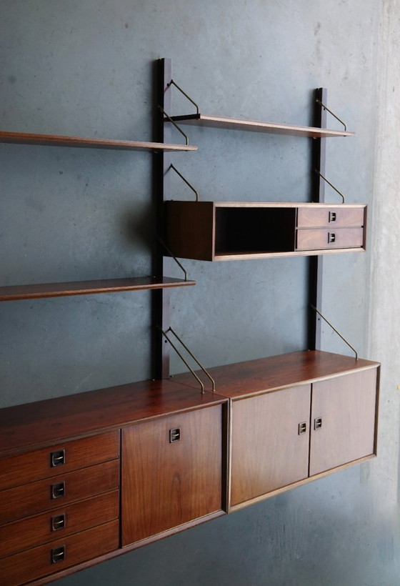 3-Bay Rosewood Wall System by Louis Van Teeffelen for Wébé – Webe, Wall cabinet, Mid Century Modern (photo 5 of 21)