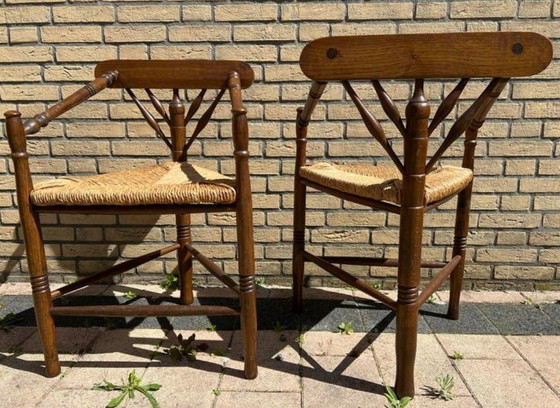 Image 1 of 2 corner chairs with rushes