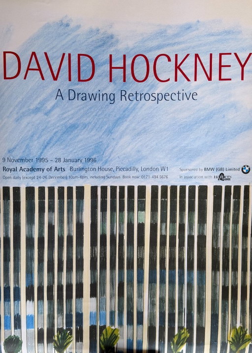 David Hockney , A Drawing Retrospective Exhibition Poster (1995), RA Collection, Printed In UK