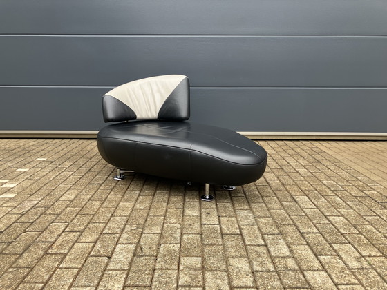 Image 1 of Leolux Kikko Chaise longue relax Senso pelle nera ZGAN!!!