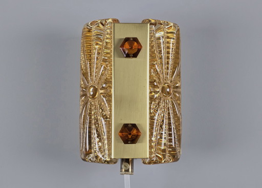1960s Danish Mid-Century VITRIKA Aladdin Wall Light - Lampe murale scandinave vintage avec verre ambré.