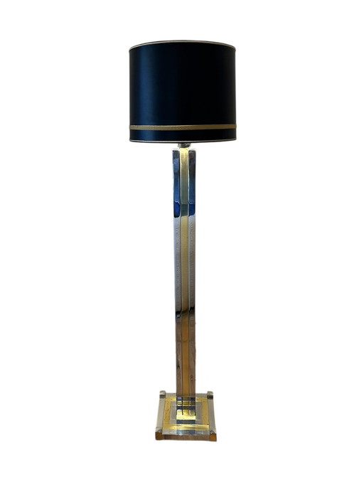 Lámpara de pie bicolor Willy Rizzo Cromo y oro Lumica