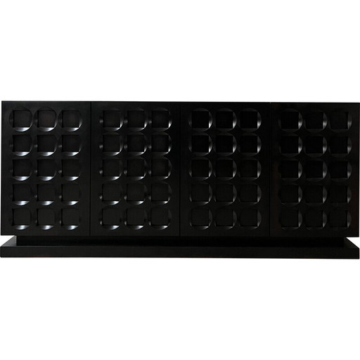 Mueble bajo vintage negro, Bélgica 1970