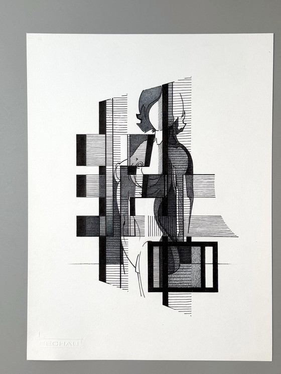 Image 1 of Eugène Eechaut (1928-2019) - 4 works, ink on paper 1982-1984