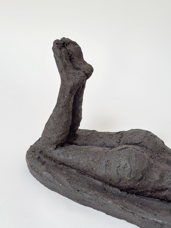 Image 1 of Yolande Ide (1931) - Terracotta Sculpture: “A Lying Woman”