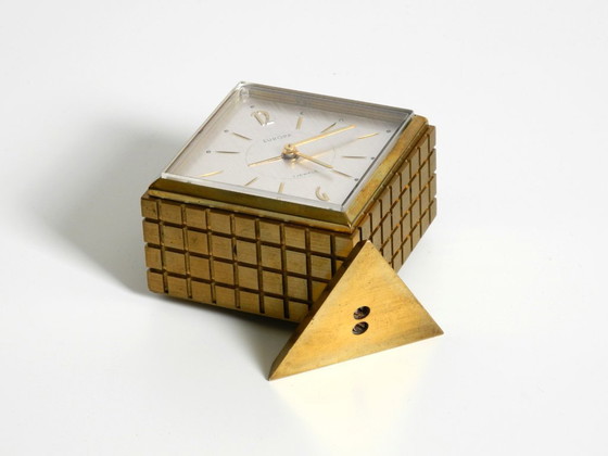 Image 1 of Rare, very beautiful small 1960s mechanical brass alarm clock table clock from Europa