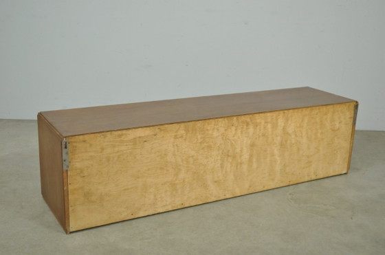 Vintage Mid-Century Wall Cabinet with Sliding Doors, 1960s – Wood (photo 14 of 14)