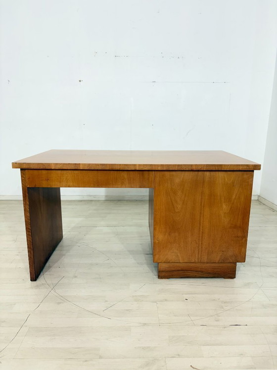 Image 1 of Art Deco desk / Vintage desk / 1928 desk / Walnut office desk
