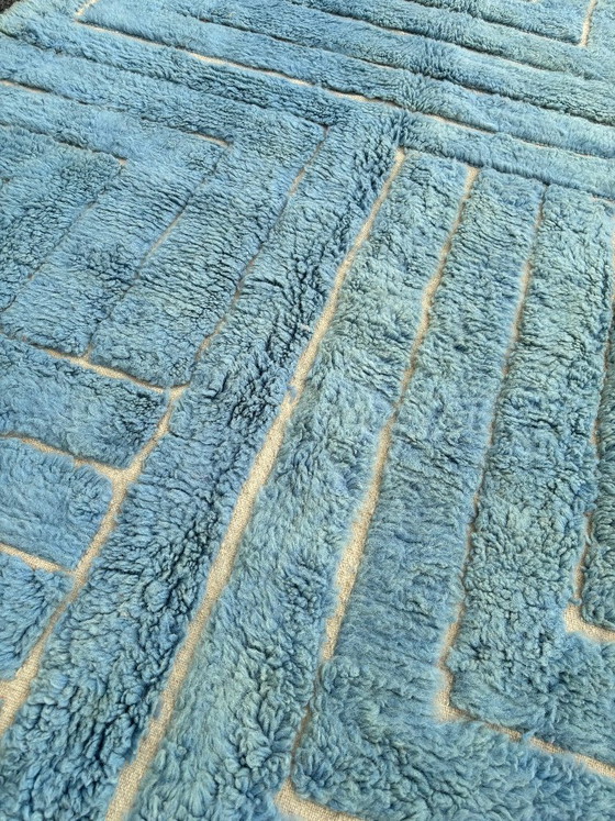 Moroccan Mrirt Rug Blue 185x250 cm, Handmade Berber Wool Rug – Rugs & carpets (photo 7 of 9)