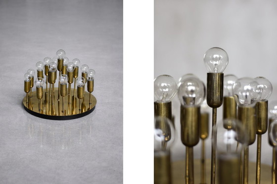 Image 1 of Vintage Atomic Mid-Century German Modern Brass Ceiling Lamp or Wall Sconce for 19 Bulbs from Cosack Leuchten, 1960s