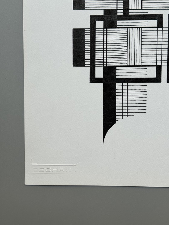Image 1 of Eugene Eechaut (1928-2019) - ink composition (1984)