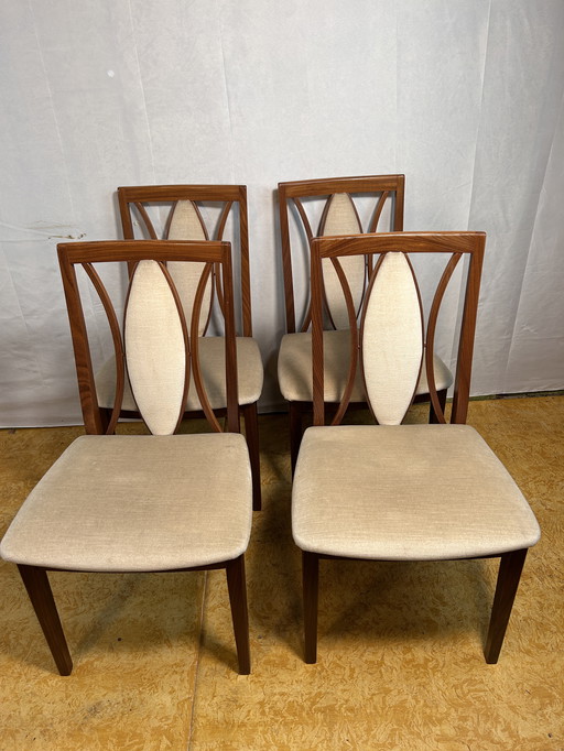 Mid Century Retro Vintage Teak Dining Chairs By Gplan 1970