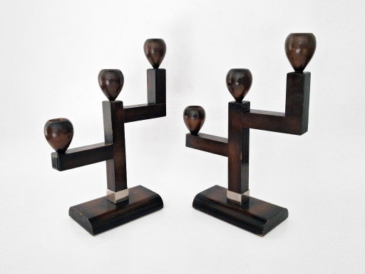 Kandelaar Set Art Deco – kandelaars en kaarsen, Wood