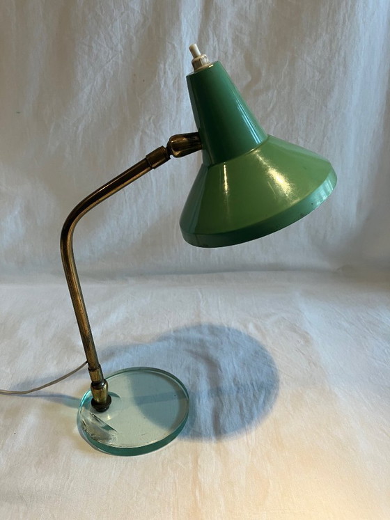 Vintage brass and glass table lamp – Metal (photo 8 of 15)
