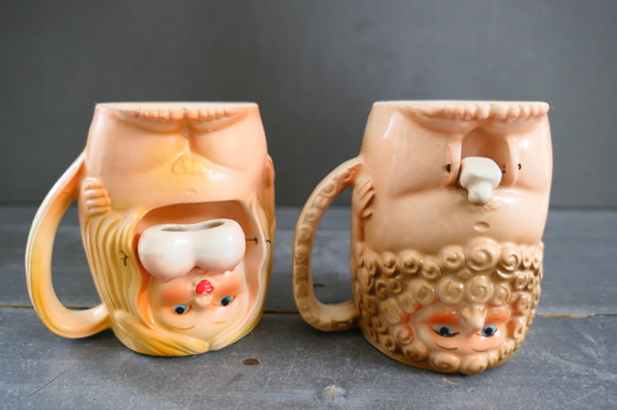 Image 1 of Vintage Adam & Eve Mugs Japan