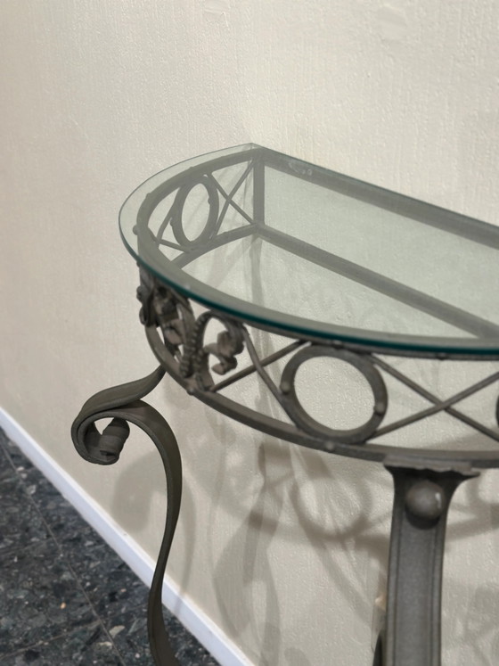 Gesmeed ijzeren wandconsole, Italië, jaren 1960 – Glass, Vintage (photo 4 of 5)