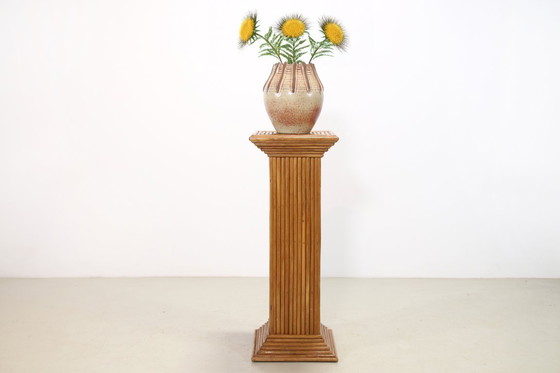 Image 1 of Rattan base or pillar in the style of Gabriella Crespi