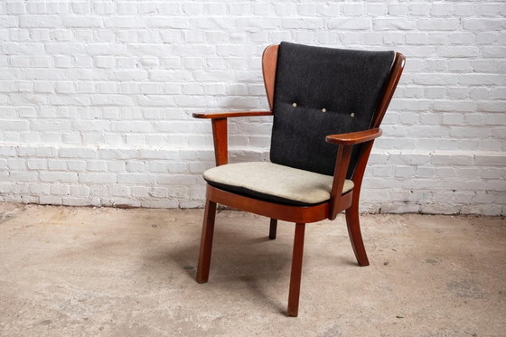 Image 1 of Poltrona Canada Lounge di Christian E. Hansen, prodotta da Fritz Hansen, 1944, Danimarca.