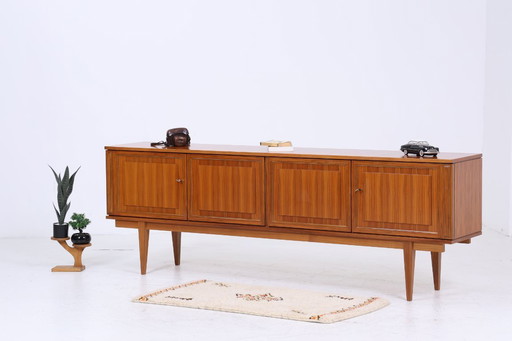 Vintage sideboard 60s | Mid - Century TV board with drawers retro wood storage #04-22