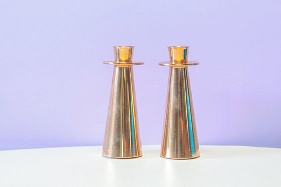Set of 2 Solid Brass Candle Holders (photo 2 of 5)