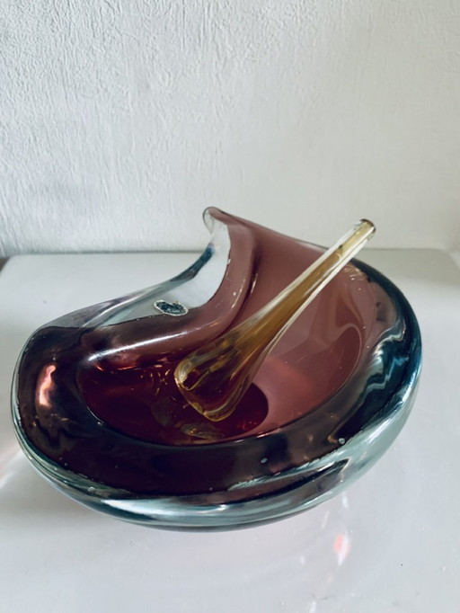 Mid-Century, Murano Summerso Glass, Cigar Ashtray with Pestle, 1960s