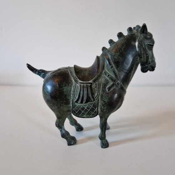 Image 1 of Oud beeld uit de 20ste eeuw brons paard