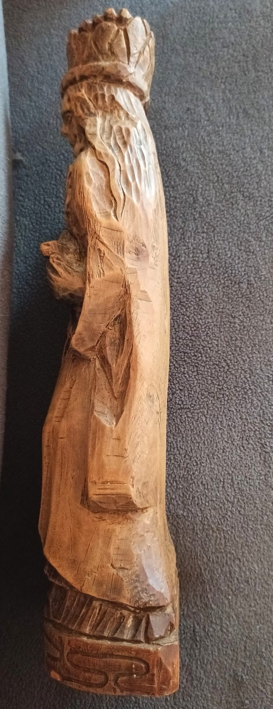 Image 1 of Statuetta della Vergine con Bambino in legno intagliato – 24,5 cm – Circa 1955-1975