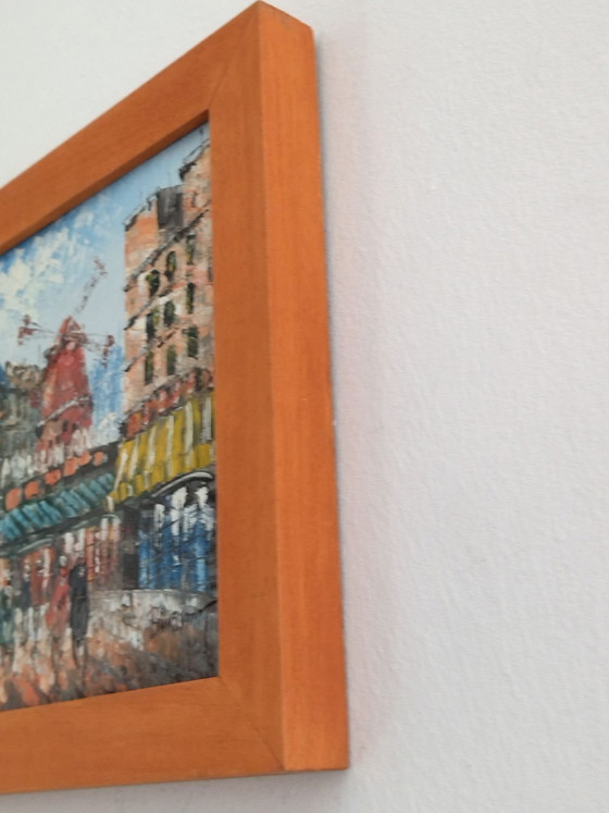 2 quadri strada di Parigi, Arte, Carta, Legno, Blu (foto 11 di 12)