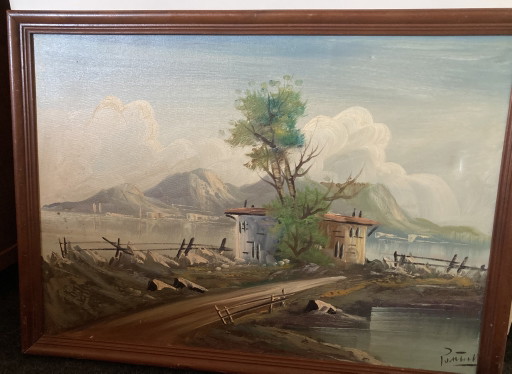 Italienische Landschaft Antonio Ponticelli Öl auf Leinwand