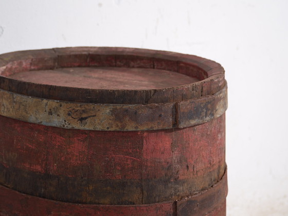 Antica botte in legno con cerchi in ferro – Ungheria, c. 1930 – Oggetti decorativi, Iron, Rustic (photo 28 of 40)